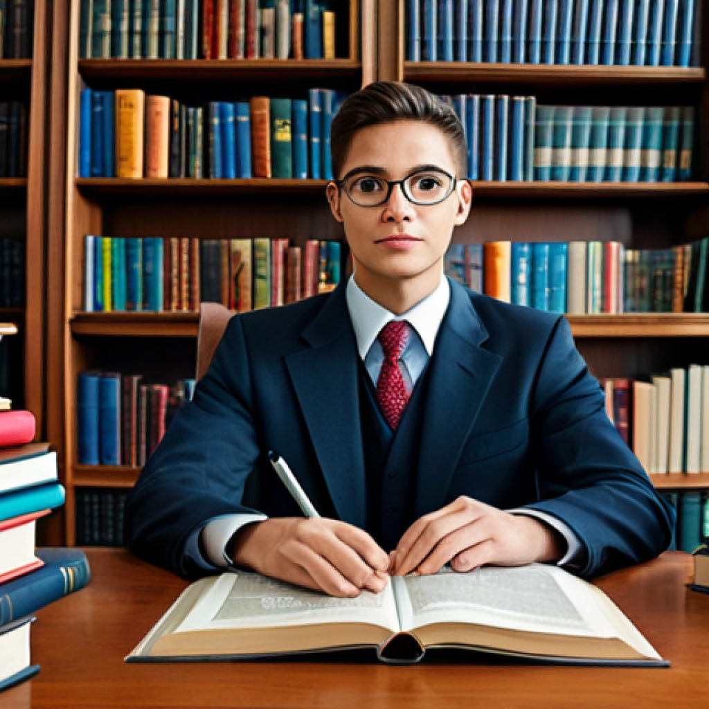 경매사 필기시험을 위한 효과적인 암기법 - "A student surrounded by open law books and colorful drawings representing legal terms, sitting at a...