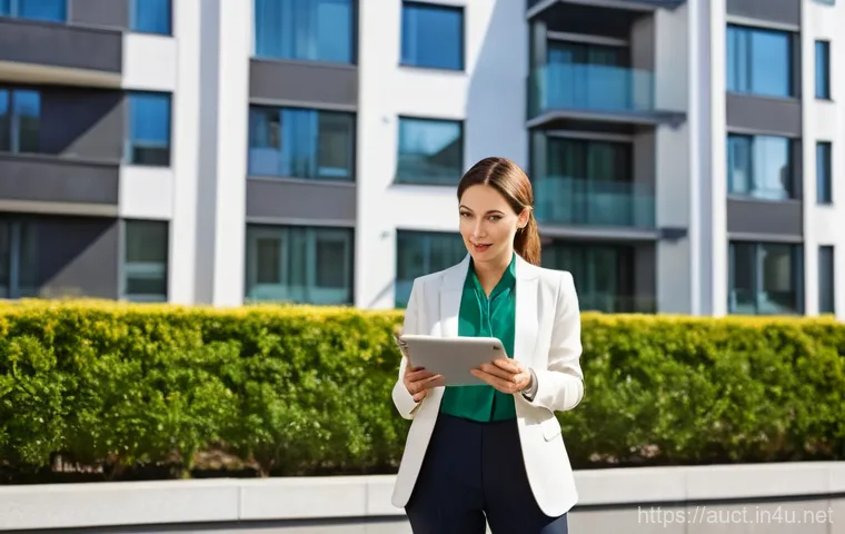 경매사 관련 블로그 운영 팁 - A professional and engaging male blogger in his late 30s or early 40s, with a friendly smile, is sea...